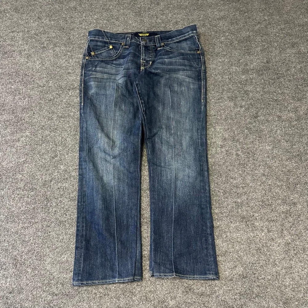 Rock & Republic Jeans Mens Size 28 Blue Straight Leg Cotton Blend USA Made Denim